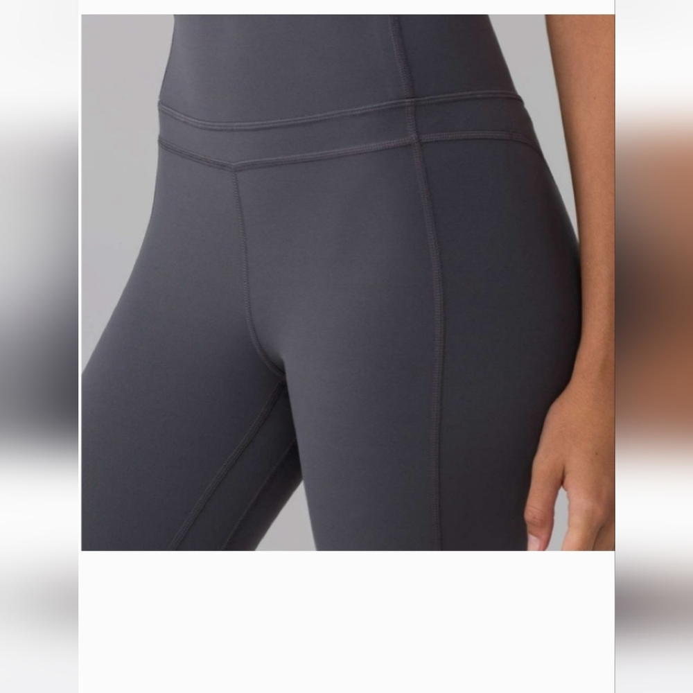 Lululemon Pushing Limits Crop (Nulu 21")Dark Carbon Size 4 - Picture 2 of 5